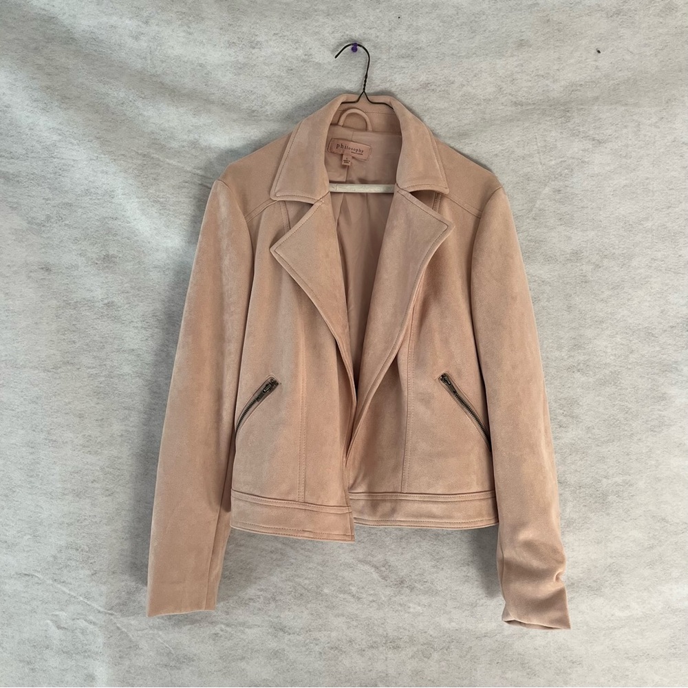 Pink faux suede jacket size L
